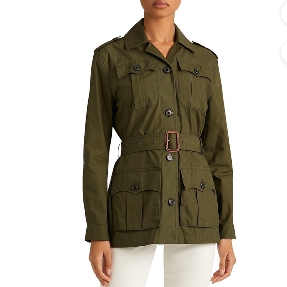 Lauren Ralph Lauren Belted Cotton Twill Field Jacket - Picture 1 of 8